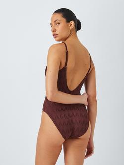 AND/OR Solait Low Back Swimsuit, Brown - view 2, Brown