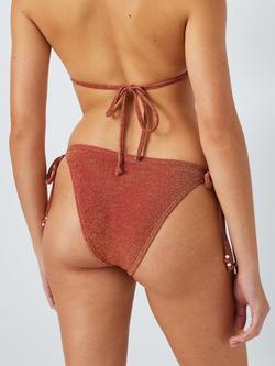 AND/OR Lurex String Bikini Bottoms, Deep Red - view 2, Deep Red