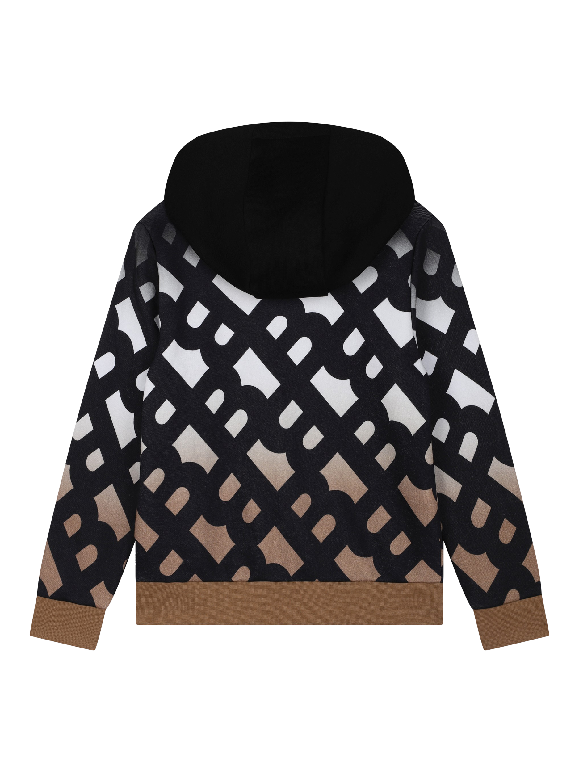 BOSS Kids Logo Monogram Hoodie Black