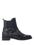 Moda in Pelle Palanne Leather Ring Detail Chelsea Boots, Black