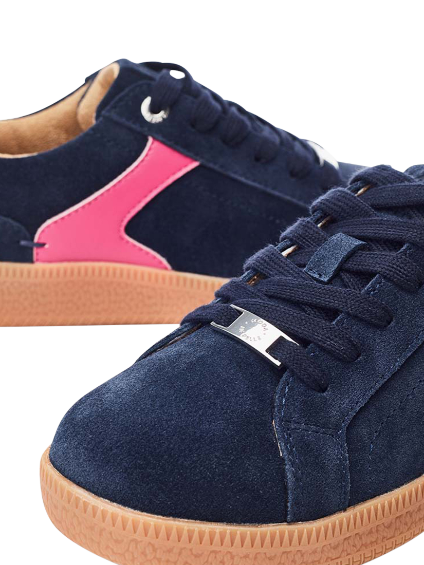 Product image 4 of 4, which shows Moda in Pelle Allette Suede Colour Block Trainers, Navy, 3