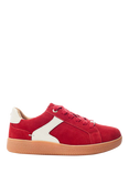 Moda in Pelle Allette Suede Colour Block Trainers, Red