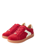 Moda in Pelle Allette Suede Colour Block Trainers, Red