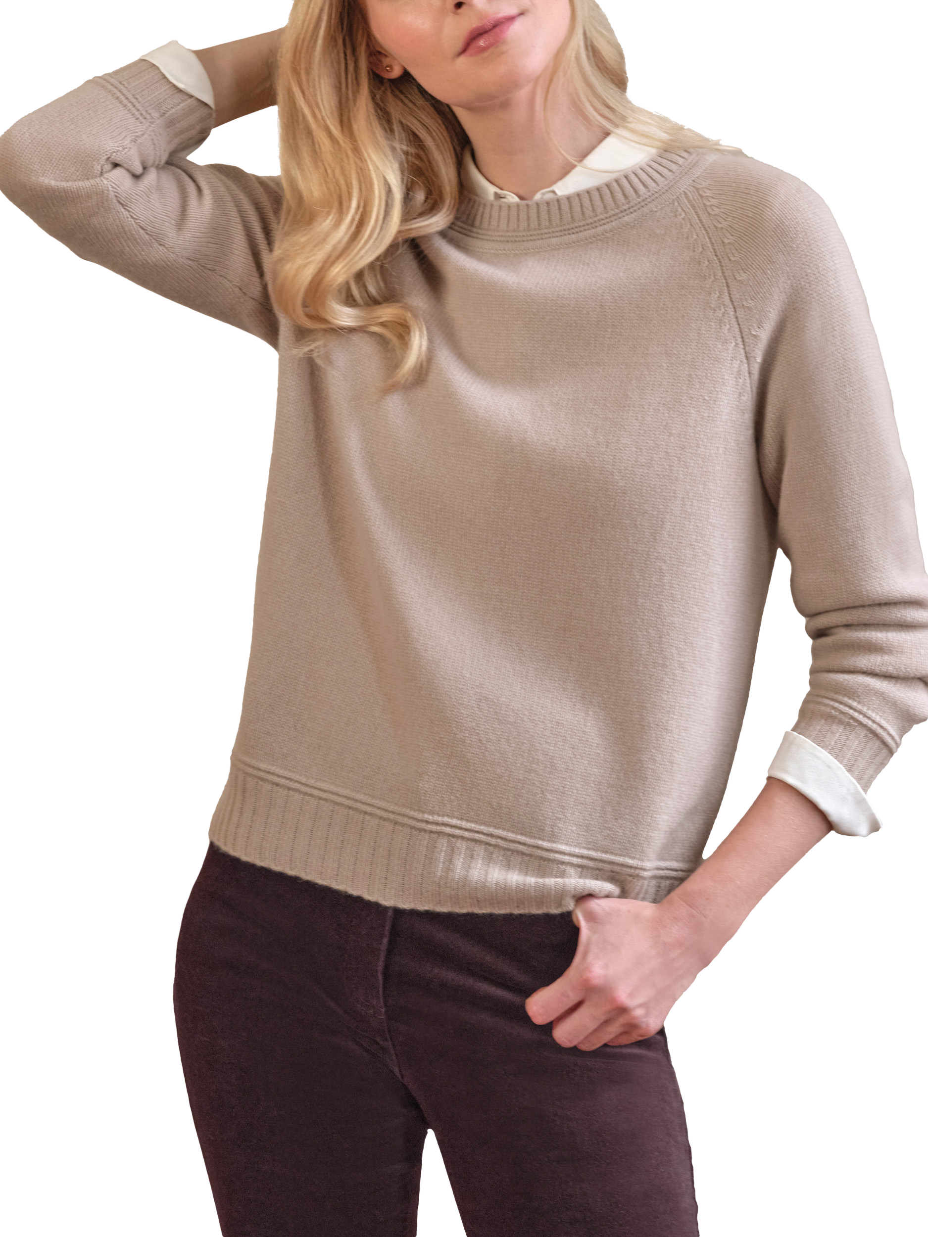 Pure Collection Lofty Raglan Sleeve Pure Cashmere Jumper Haze