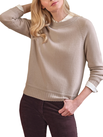 Pure Collection Lofty Raglan Sleeve Pure Cashmere Jumper, Haze