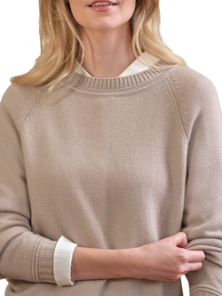 Pure Collection Lofty Raglan Sleeve Pure Cashmere Jumper - view 2, Haze