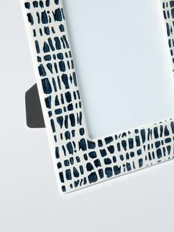 John Lewis Ceramic Dash Texture Photo Frame, Navy - view 2, Navy