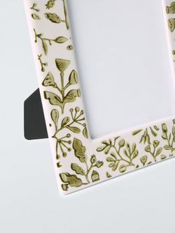 John Lewis Ceramic Floral Texture Photo Frame, Green - view 2, Green