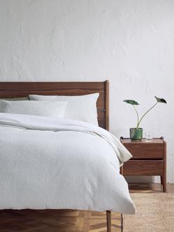 John Lewis Two Tone Waffle Duvet Cover Set - view 2, Mid Green