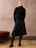 Brora Scottish Mohair Wool Check Midi Skirt