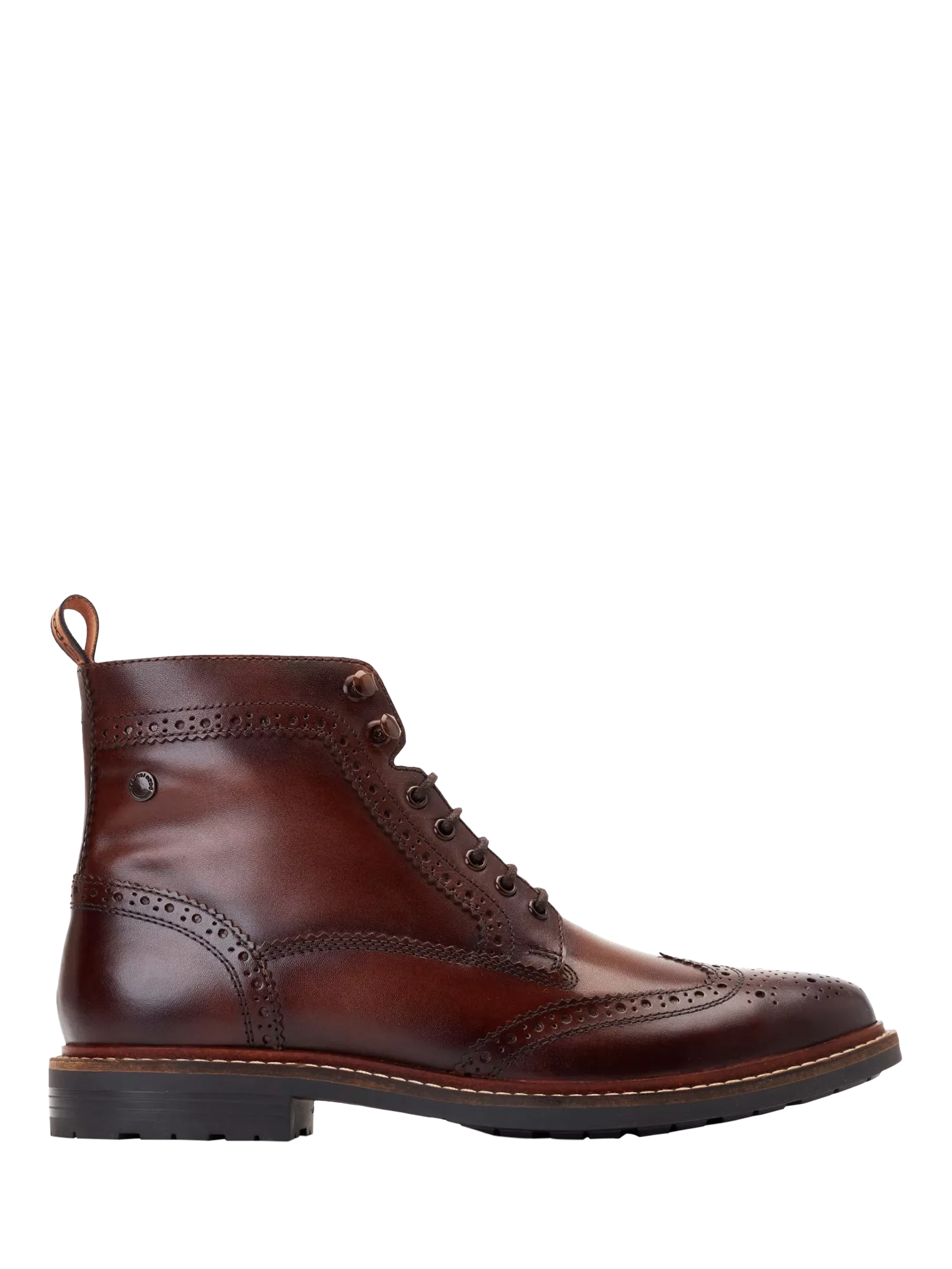 Base London Dealer Leather Brogue Boots Brown