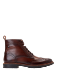 Base London Dealer Leather Brogue Boots, Brown