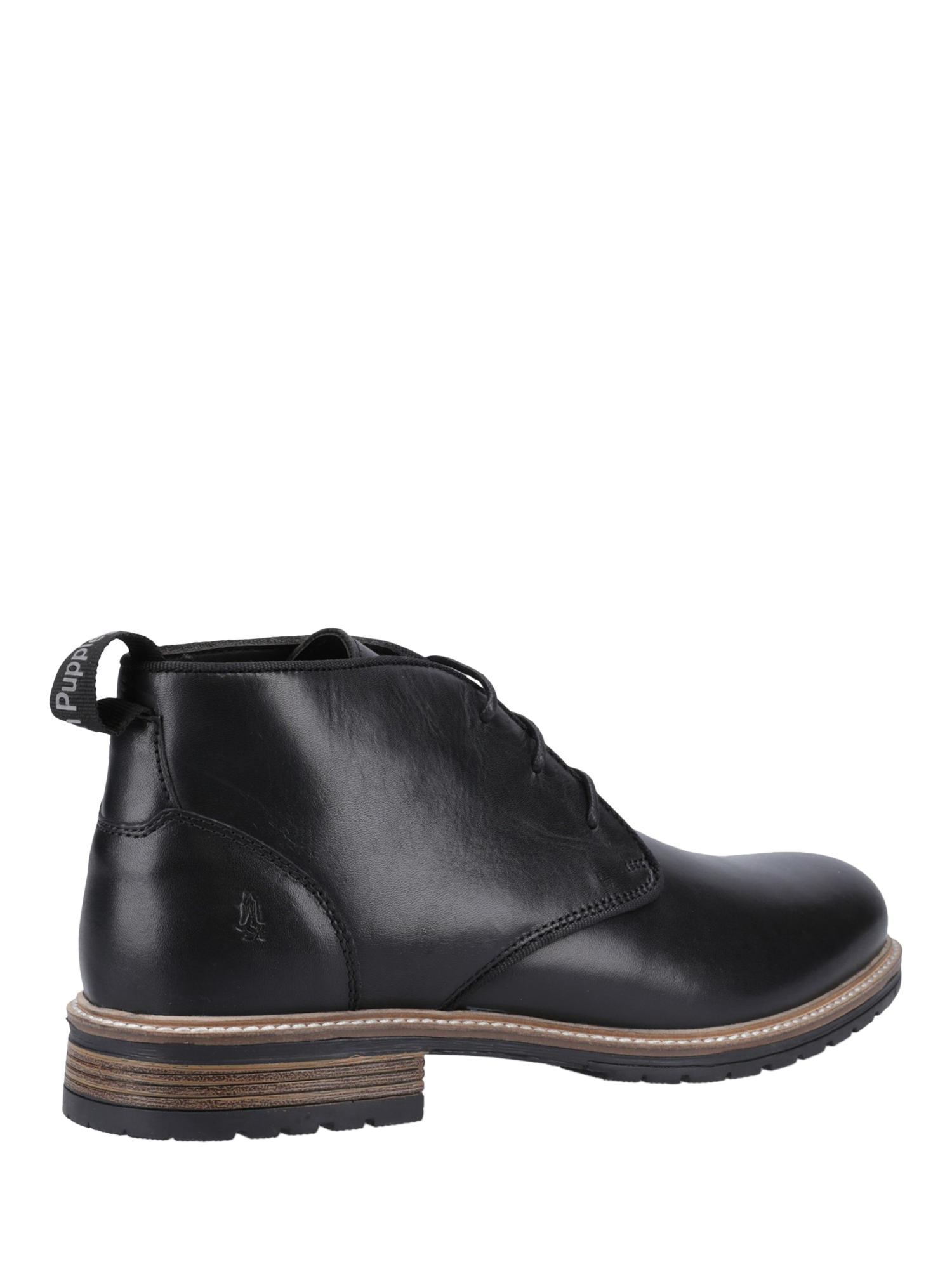 Product image 3 of 4, which shows Hush Puppies Ricky Leather Chukka Boots, Black, 6