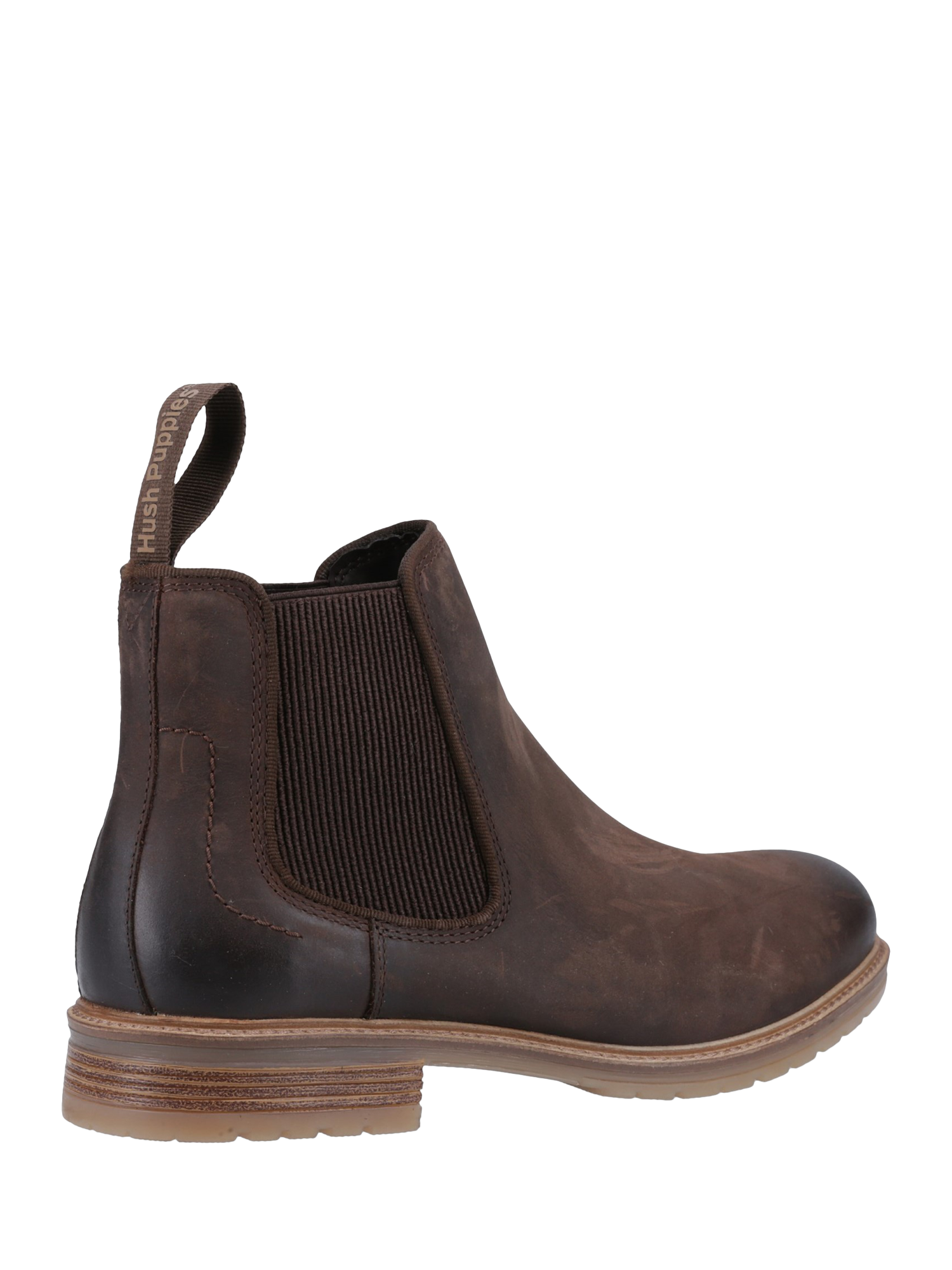Product image 3 of 4, which shows Hush Puppies Russell Leather Chelsea Boots, Brown, 6