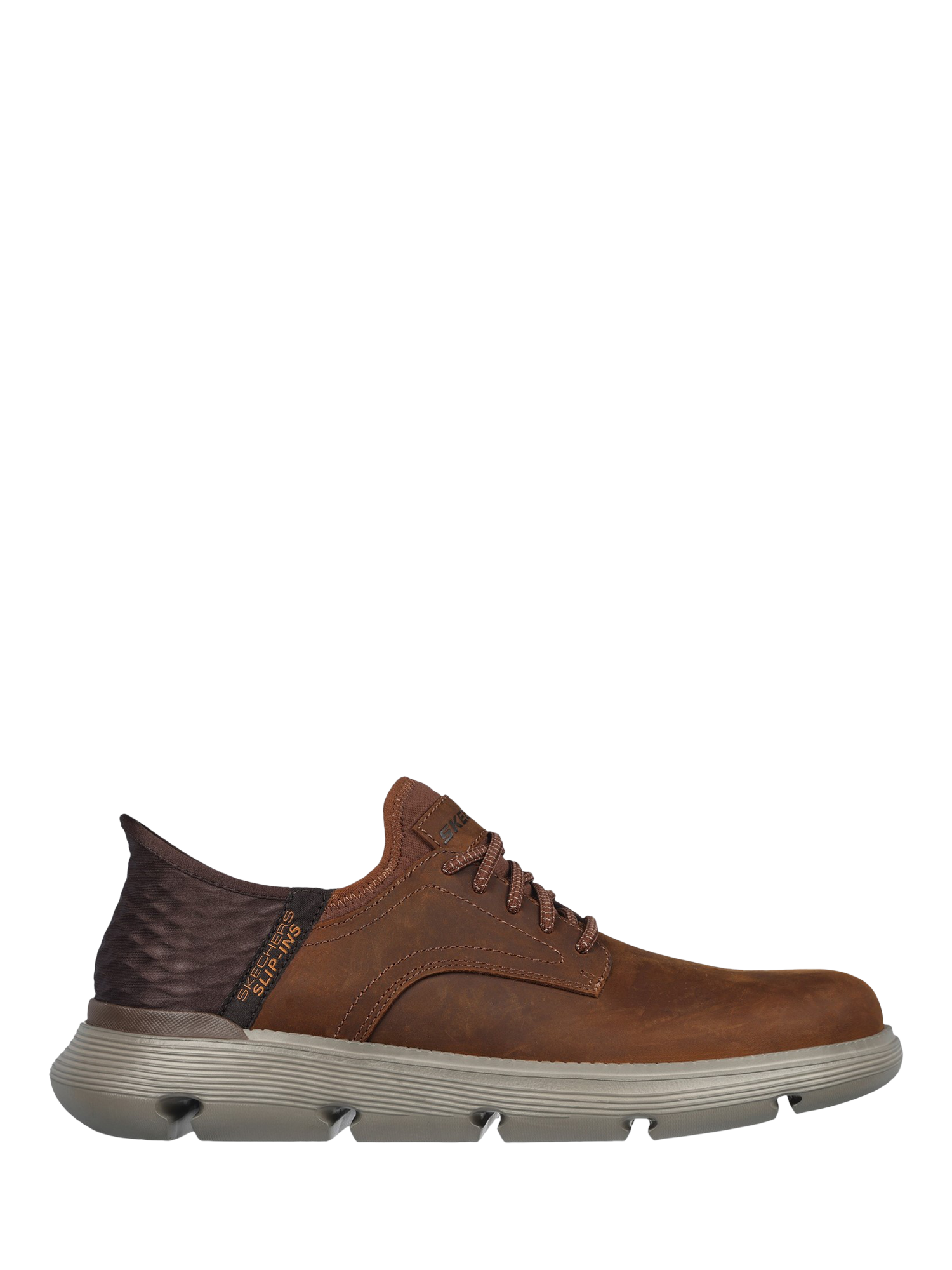 Skechers Hands Free Garza Gervin Leather Slip In Shoes Brown