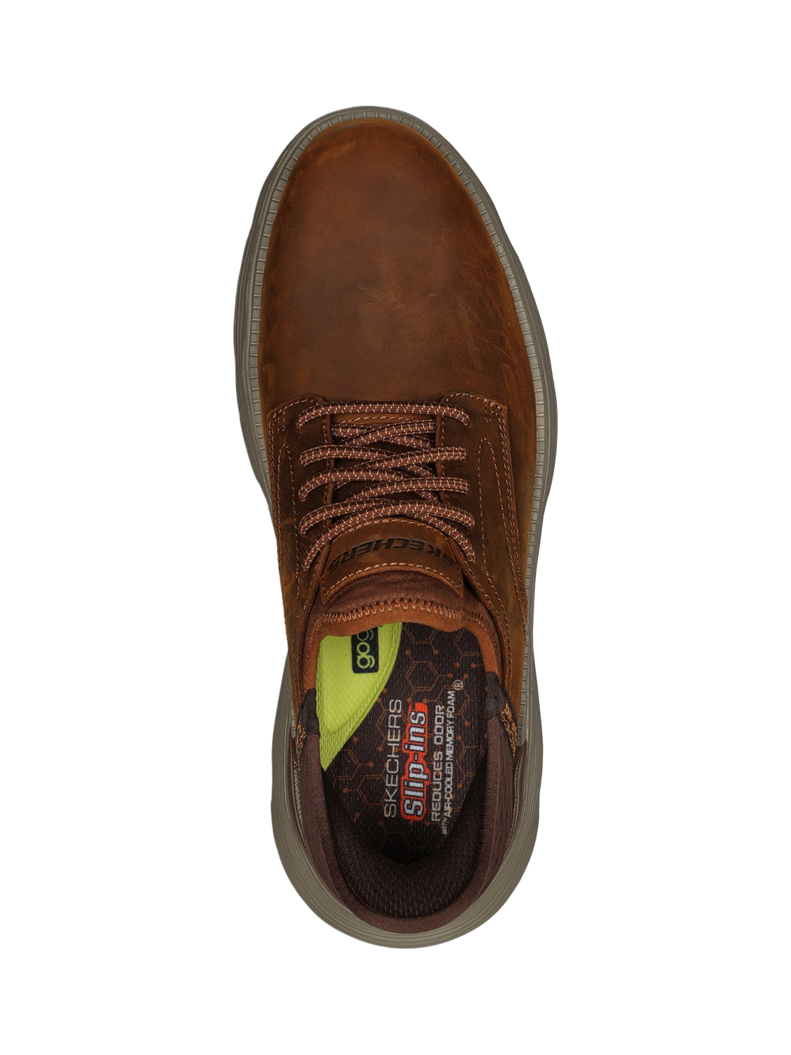 Product image 4 of 4, which shows Skechers Hands Free Garza Gervin Leather Slip-In Shoes, Brown, 6