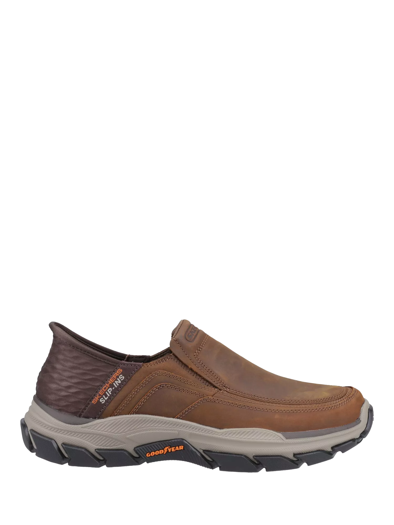 Skechers Hands Free Respected Elgin Relaxed Fit Leather Slip In Shoes, Brown