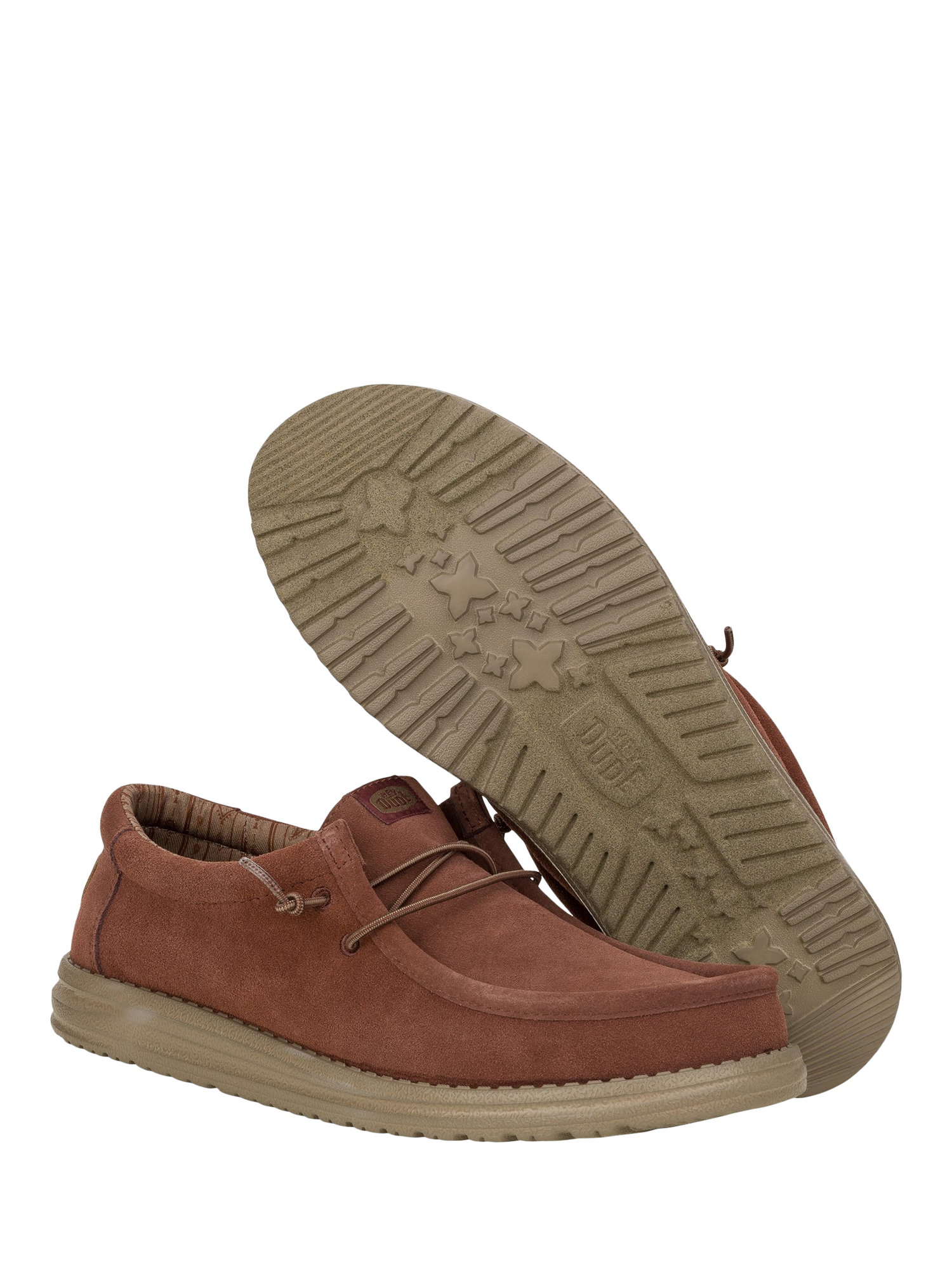 Product image 4 of 5, which shows Hey Dude Wally Suede Moccasins, Dark Brown, 7