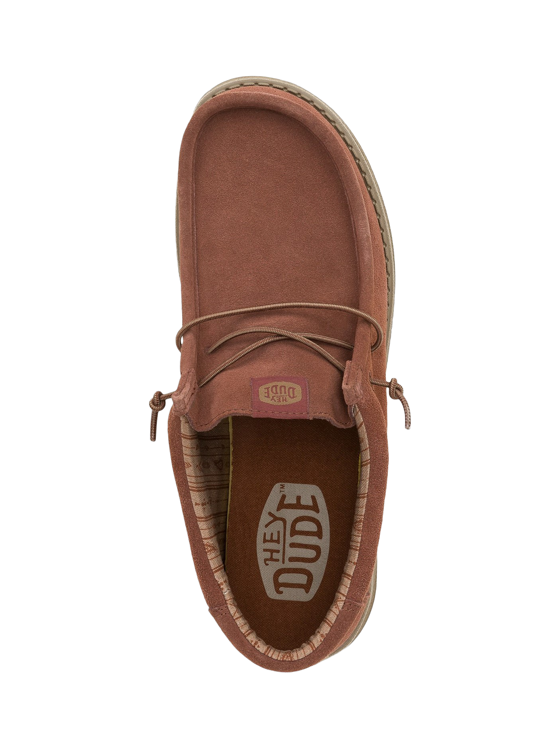 Product image 5 of 5, which shows Hey Dude Wally Suede Moccasins, Dark Brown, 7