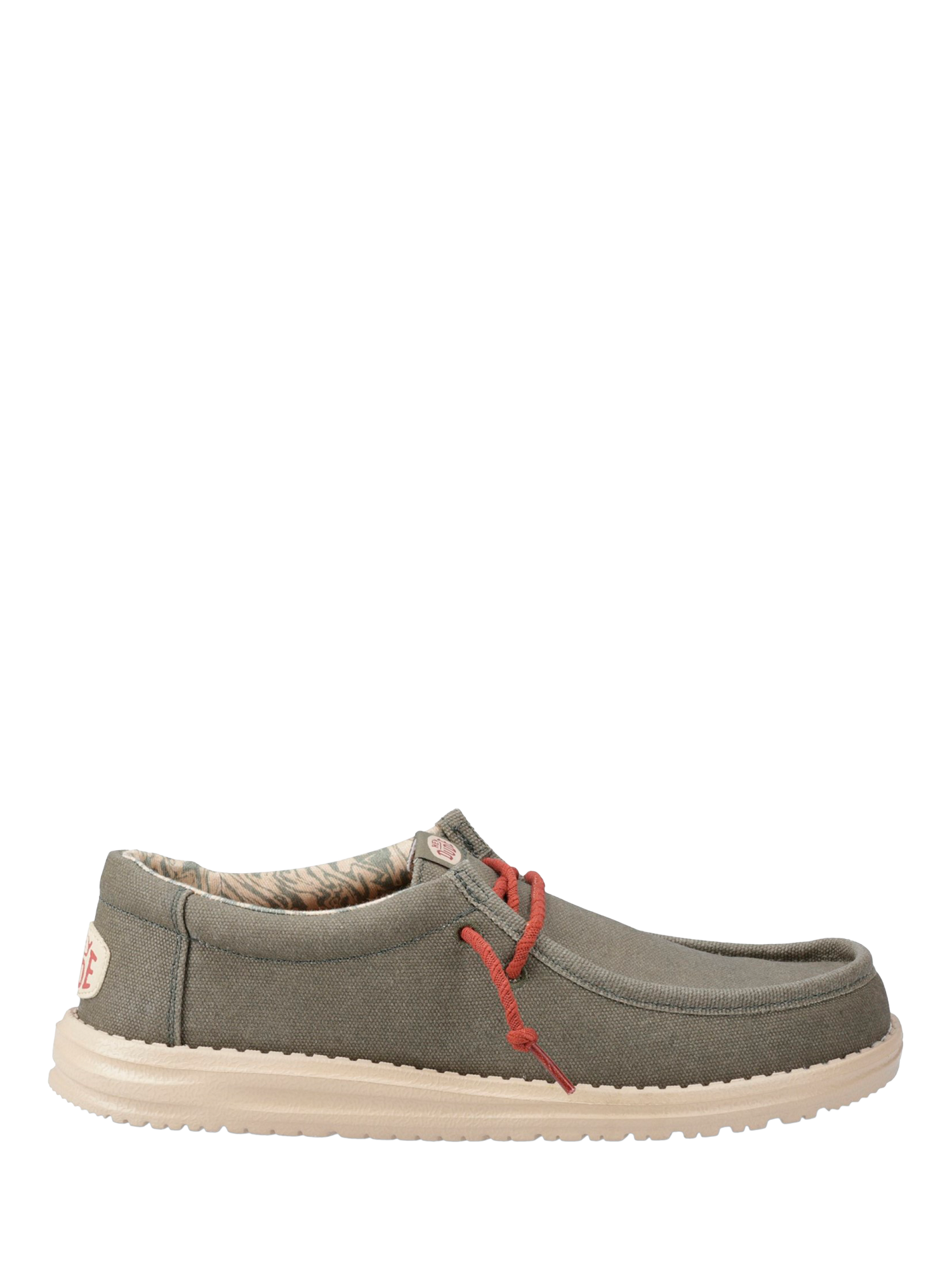 Hey Dude Wally Waxed Canvas Slip On Shoes Olive