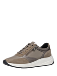 Geox Cristael Leather Zip Detail Trainers, Taupe