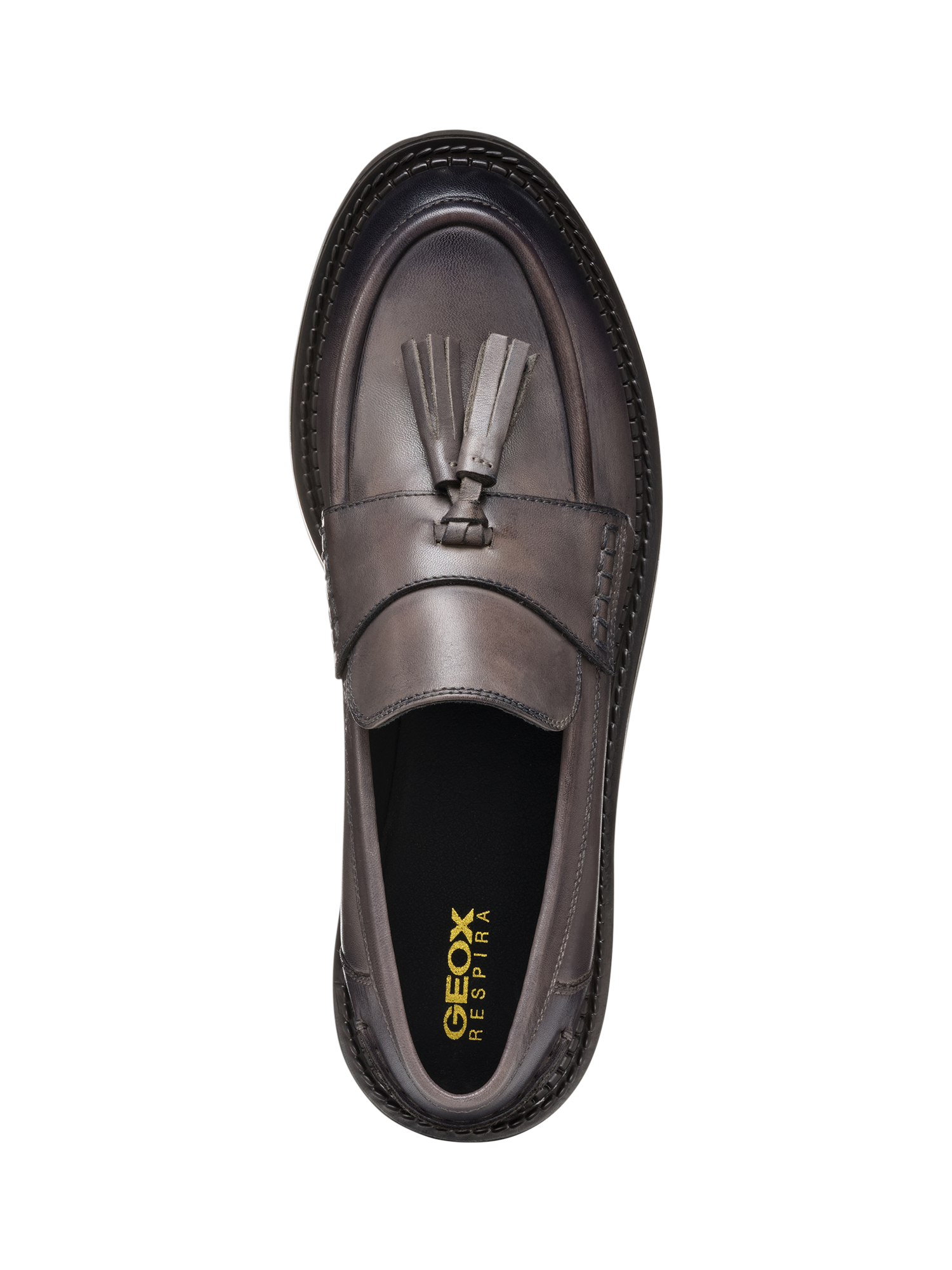 Product image 5 of 7, which shows Geox Serilda Leather Chunky Loafers, Taupe, EU38