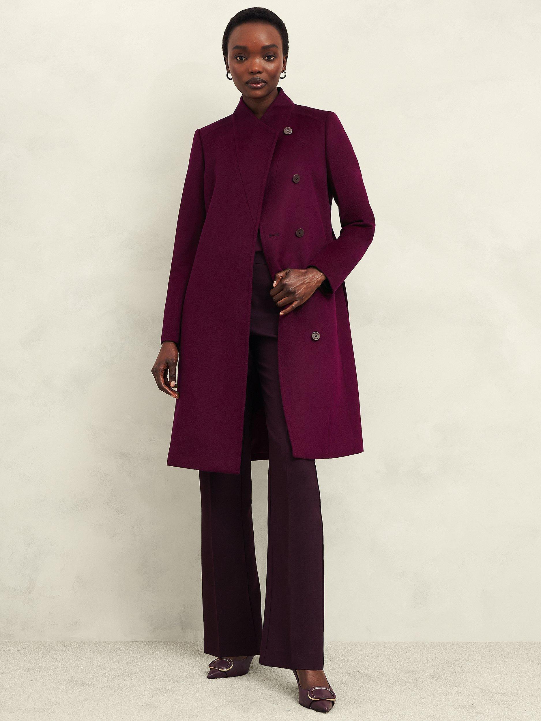 Hobbs Cristie Wool Coat Warm Plum