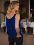 NRBY Violet Silk Blend Velvet Vest Top