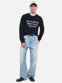 THE KOOPLES Alpaca Blend Crew Neck Jumper, Black/White, Black / White