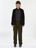THE KOOPLES Cotton Zip Neck Cardigan, Black