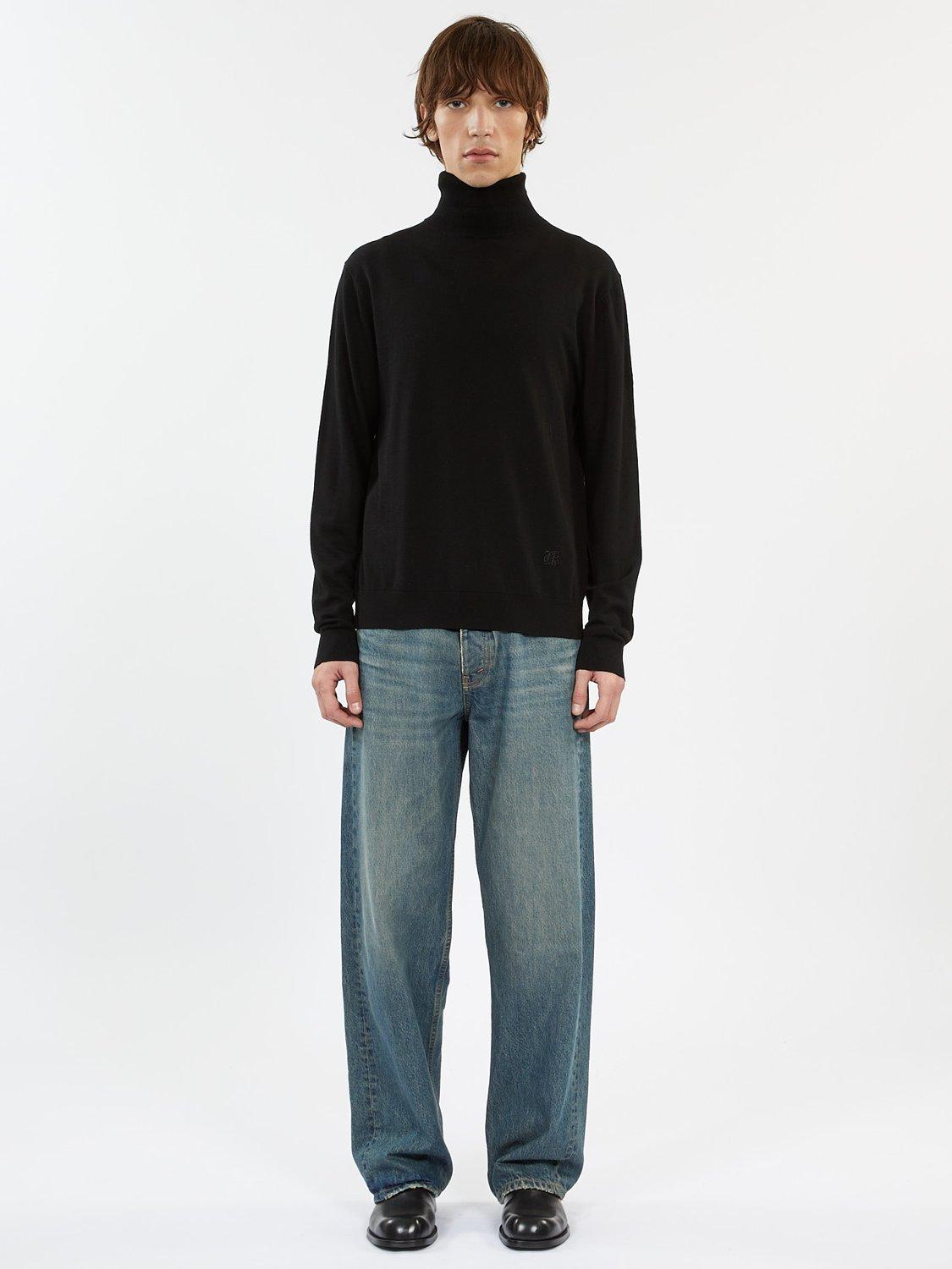 Product image 1 of 3, which shows THE KOOPLES Wool Turtle Neck Embroidered Jumper, Black, XXL