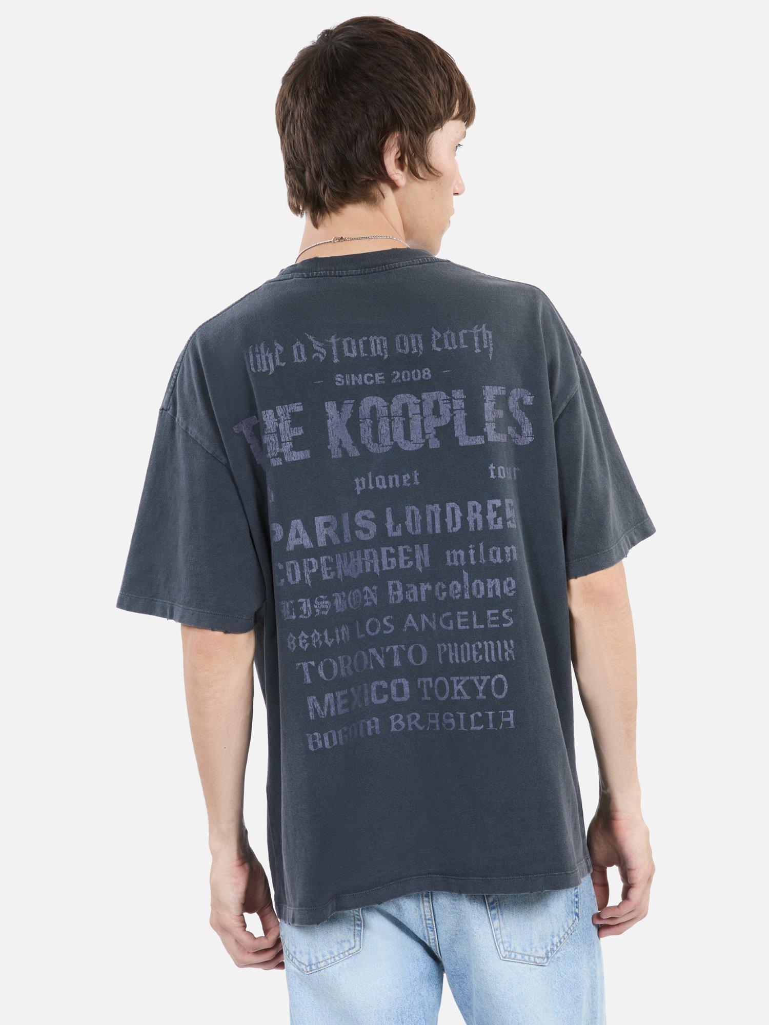Product image 4 of 6, which shows THE KOOPLES Cotton Eagle Graphic Crew Neck T-Shirt, Black Washed, M