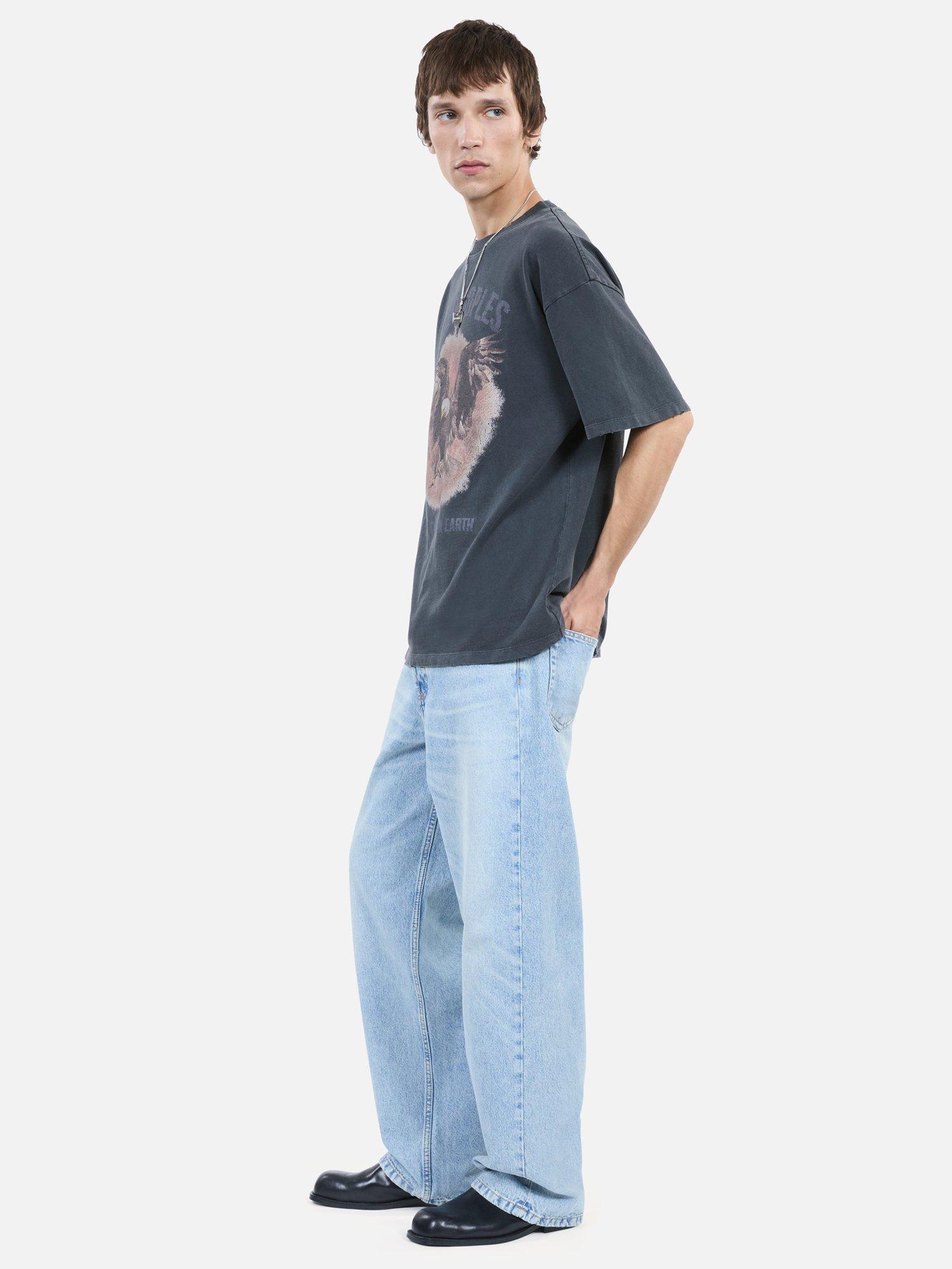 Product image 6 of 6, which shows THE KOOPLES Cotton Eagle Graphic Crew Neck T-Shirt, Black Washed, M