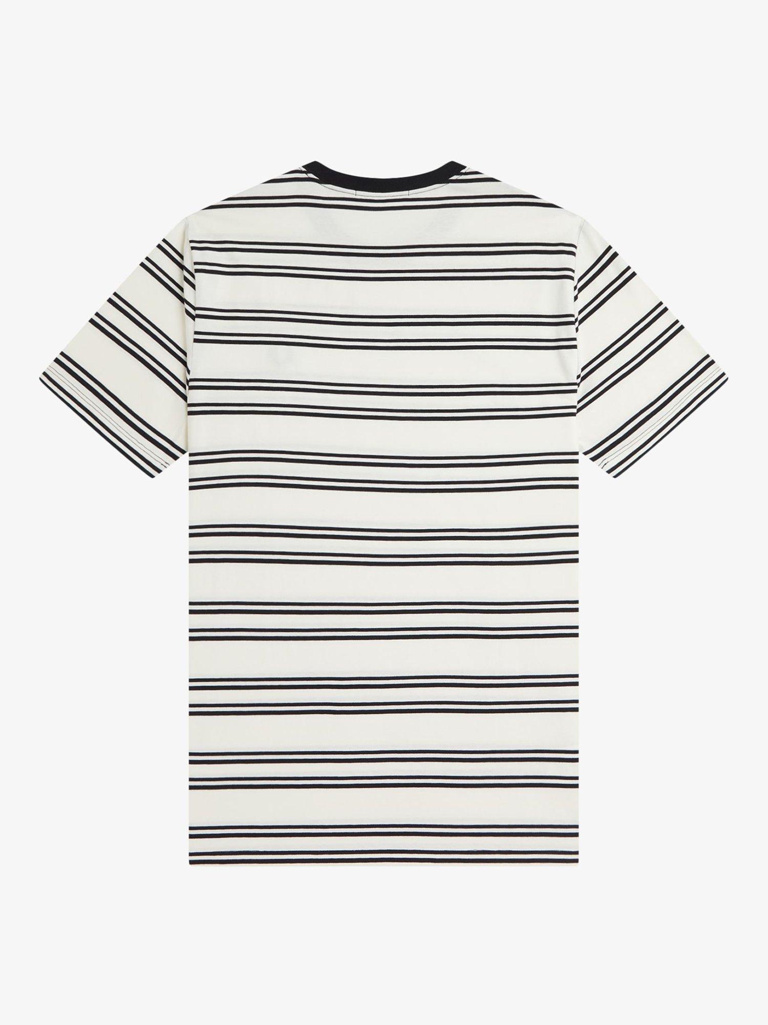 Product image 5 of 5, which shows Fred Perry Sport Fine Stripe Tee, Ecru / Black, S