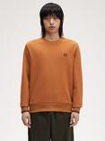 Fred Perry Cotton Crew Neck Sweatshirt, Marmalade/Black