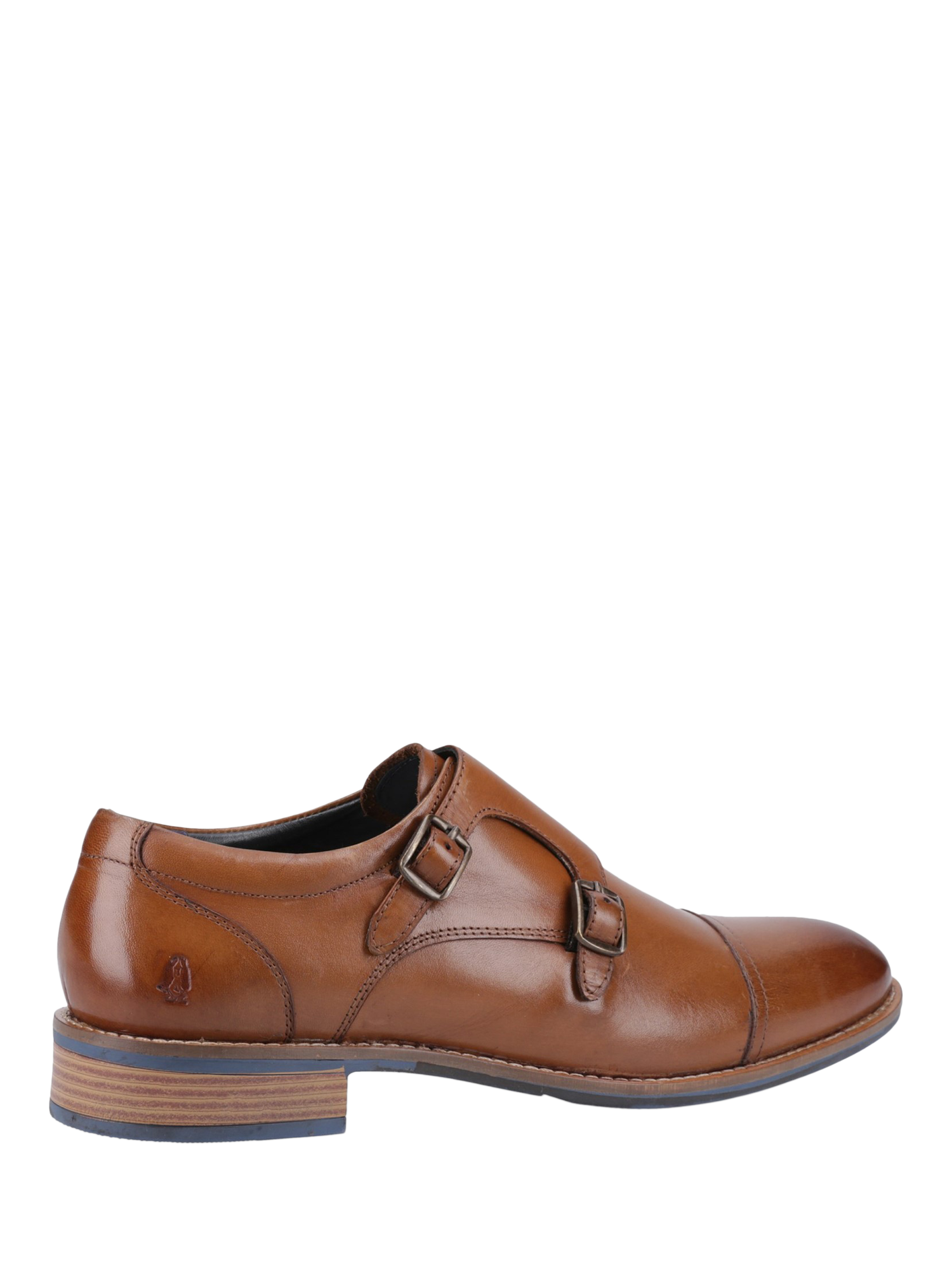 Product image 3 of 4, which shows Hush Puppies David Leather Monk Shoes, Tan, 6