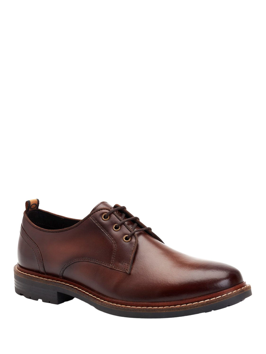 Product image 2 of 5, which shows Base London Dime Waxy Leather Derby Shoes, Brown, 7