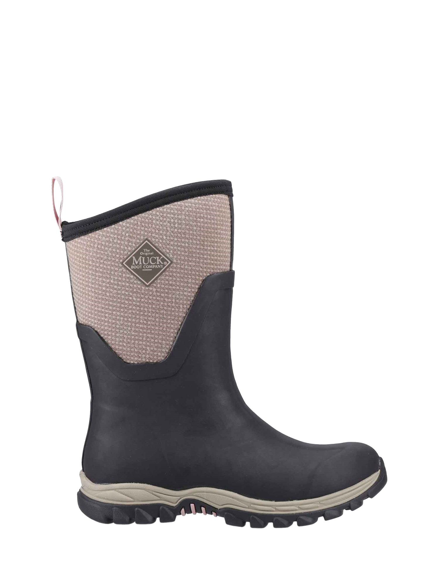 Product image 1 of 5, which shows Muck Arctic Sport II Mid Wellington Boots, Black/Tweed, 3