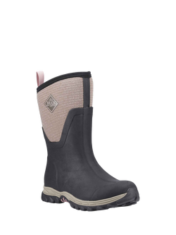 Muck Arctic Sport II Mid Wellington Boots, Olive/Herringbone - view 2, Black/Tweed