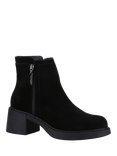 Hush Puppies Adele Suede Block Heeled Ankle Boots, Black