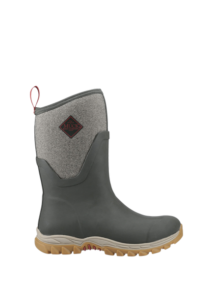 Muck Arctic Sport II Mid Wellington Boots, Olive/Herringbone, Olive/Herringbone