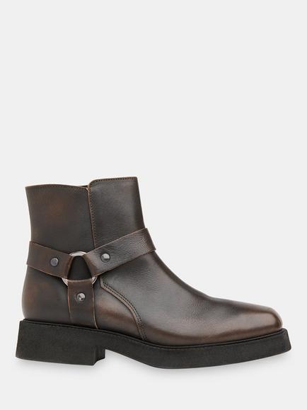 Whistles Matteo Burnished Leather Boots, Brown, Brown