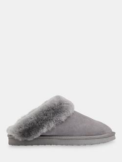 Whistles Emilia Sheepskin Mule Slippers, Grey, Grey