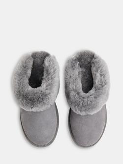 Whistles Emilia Sheepskin Mule Slippers, Grey - view 2, Grey
