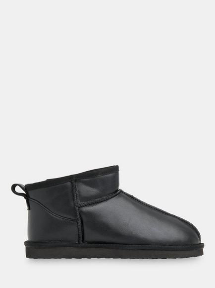 Whistles Mable Leather Slipper Boots, Black, Black