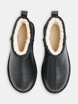 Whistles Mable Leather Slipper Boots, Black - view 2, Black