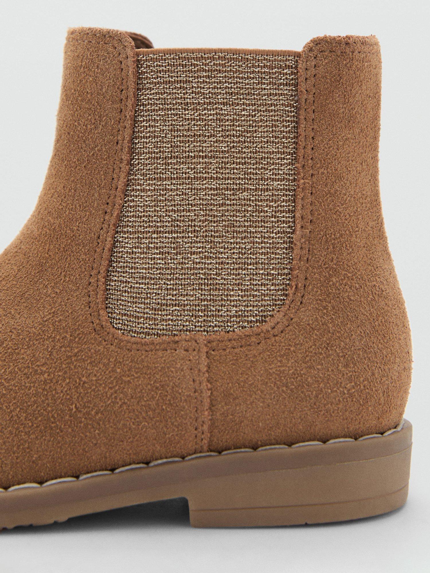 Product image 3 of 4, which shows Mango Kids' Bea Suede Ankle Boots, Medium Brown, 8.5 Jnr