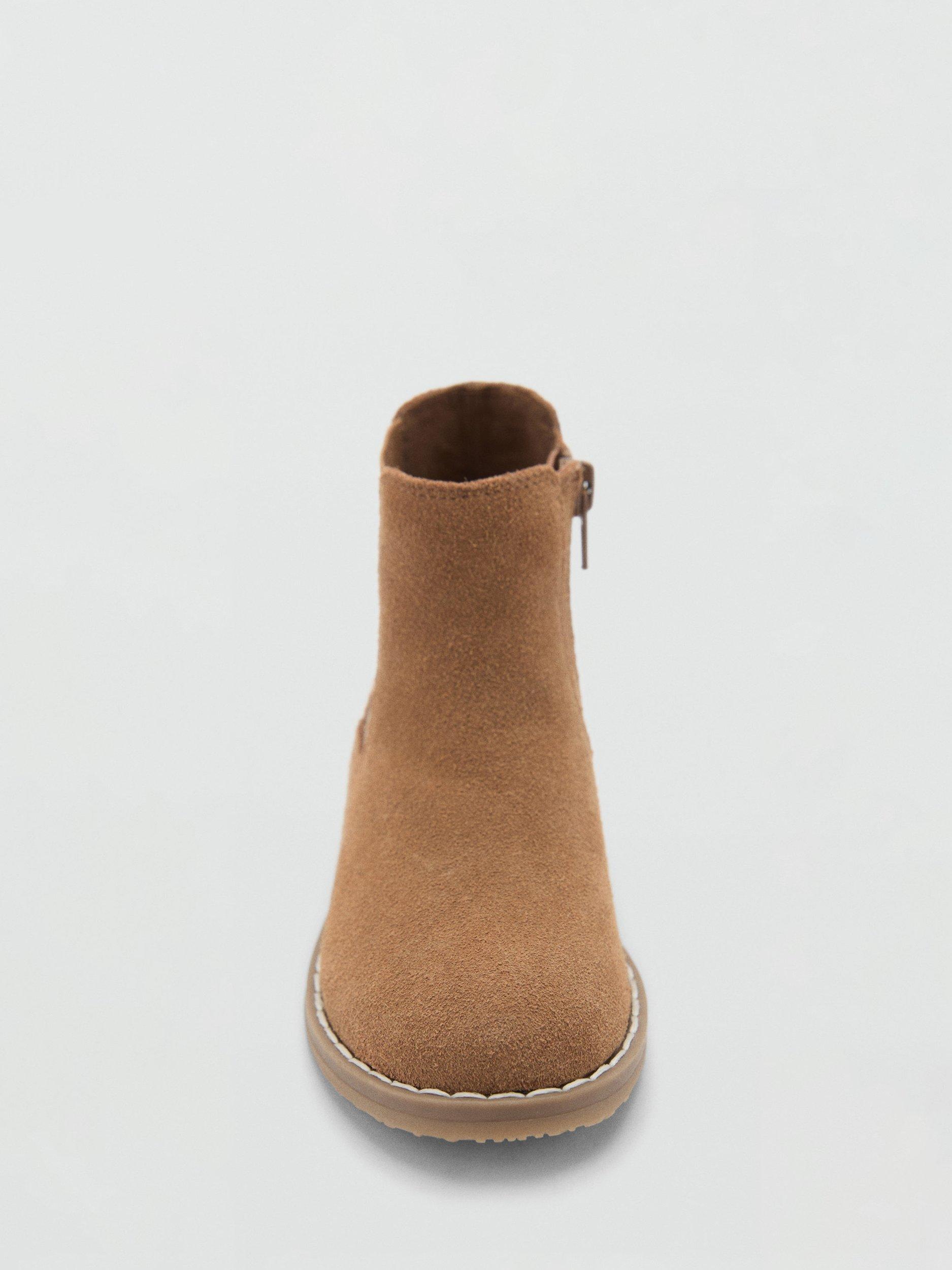 Product image 4 of 4, which shows Mango Kids' Bea Suede Ankle Boots, Medium Brown, 8.5 Jnr