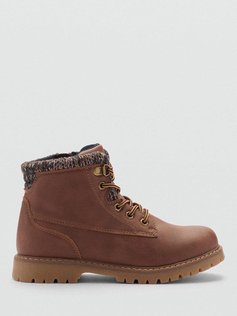Mango Kids' Ben  Ankle Boots, Dark Brown