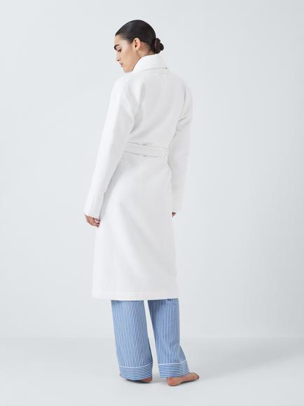 John Lewis Spa Waffle Dressing Gown, White - view 2, White